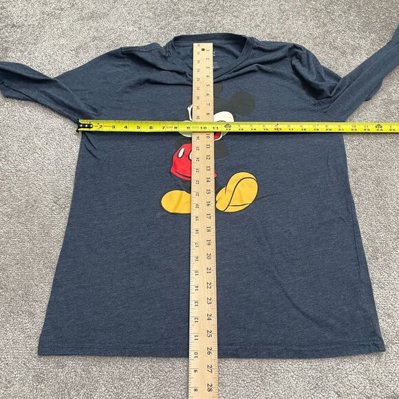 Disney Mickey Mouse Graphic T-Shirt Men Large Blue Long Sleeve Casual Tee - Picture 7 of 10